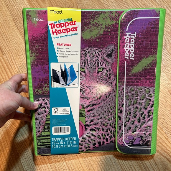 Mead Trapper Keeper Binder Leopard Boombox School Supplies Folder - Picture 1 of 9